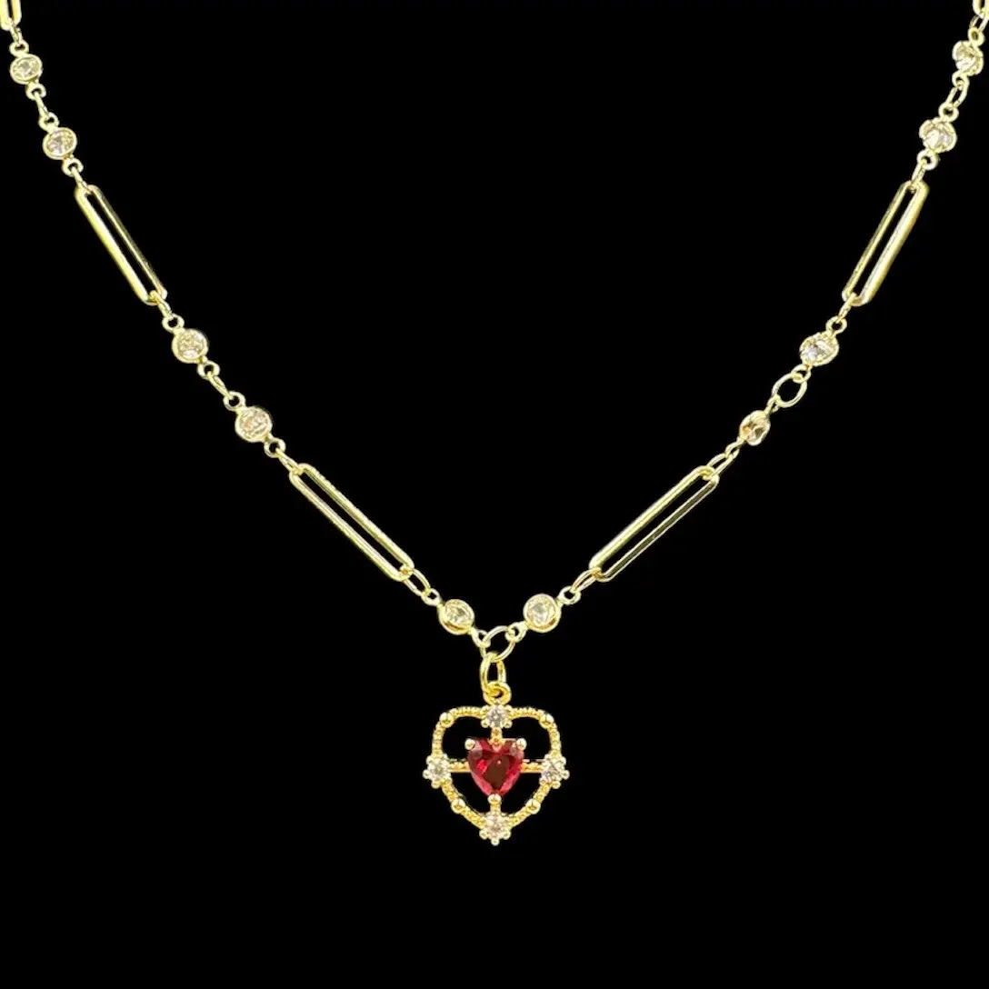 Princess Heart Crystal Chain Necklace