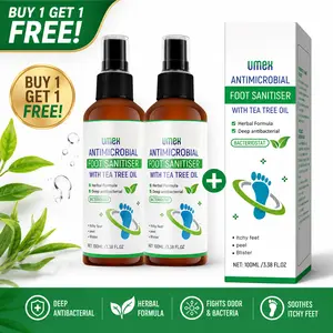 Umex Buy 1 Get 1 FREE Tea Tree Foot Spray | Eliminates Foot Odor & Soothes Dry Heels | Repairs Cracked Skin Fast | Fast-Absorbing Foot Care Spray 100ml | Summervibes summerwins