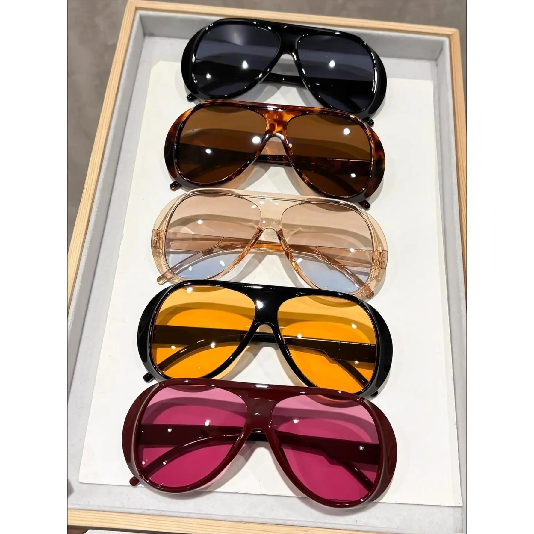 5-Pack Unisex Oversized Sunglasses, UV400 Protection Sun Shades, Trendy Versatile Eyewear for Daily Wear, Outdoor Travel, Beach & Casual Outfits summerwins