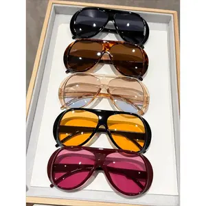 5-Pack Unisex Oversized Sunglasses, UV400 Protection Sun Shades, Trendy Versatile Eyewear for Daily Wear, Outdoor Travel, Beach & Casual Outfits