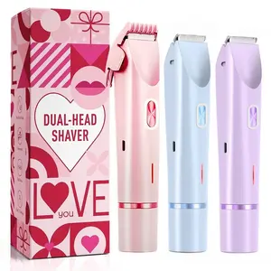 Women's 2-In-1 Electric Hair Remover, Dual-Head Bikini Trimmer, Waterproof Wet/dry Shaver, Precision Grooming Tool for Face & Body