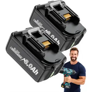 2Pack 8000mAh Replacement for 18V Battery Lithium Compatible with Makita 18 Volt Batteries BL1815 BL1820 BL1830B BL1840B BL1850B BL1860B LXT400 Cordless Tools