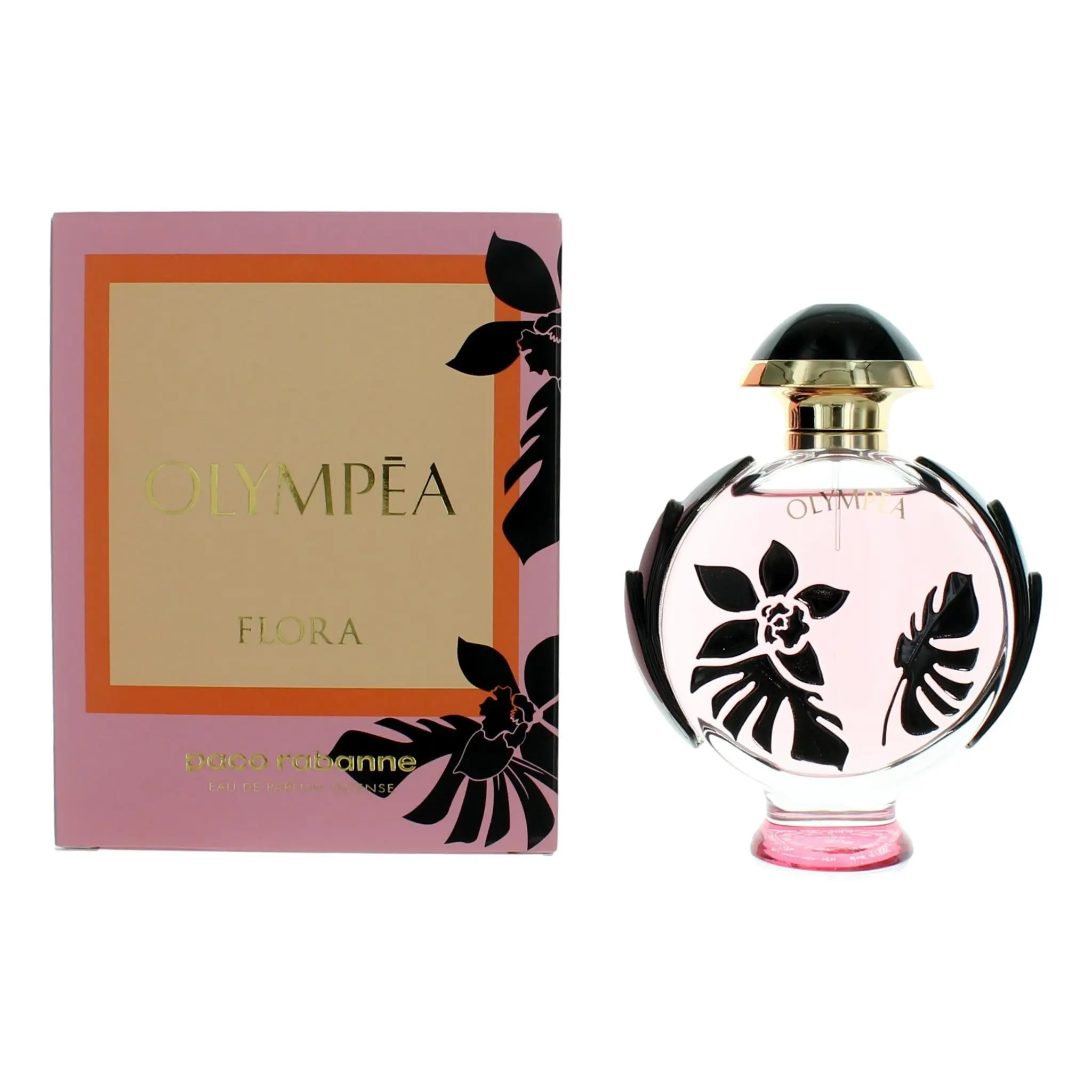 Olympea Flora by Paco Rabanne, 2.7 oz EDP Intense Spray for Women, 2.7 Fl Oz, Female Wear, Floral Burst, Long-Lasting, Spray Bottle, Ginger, Signature Scent, Grapefruit, Amber Intense Women's Fragrance, Fresh Mandarin, Jasmine, Vanilla