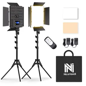 NiceVeedi Photography Lighting Kit, 36W Bi-Color Studio Lights 2700-6500K CRI 95+, Lighting for Video Recording/Photography, Dimmable LED Video Light Kit with Remote Control & 72” Tripod Stand