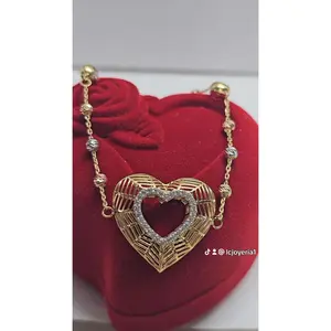 14K Gold Heart Bracelet - Brazalete 14k Corazón