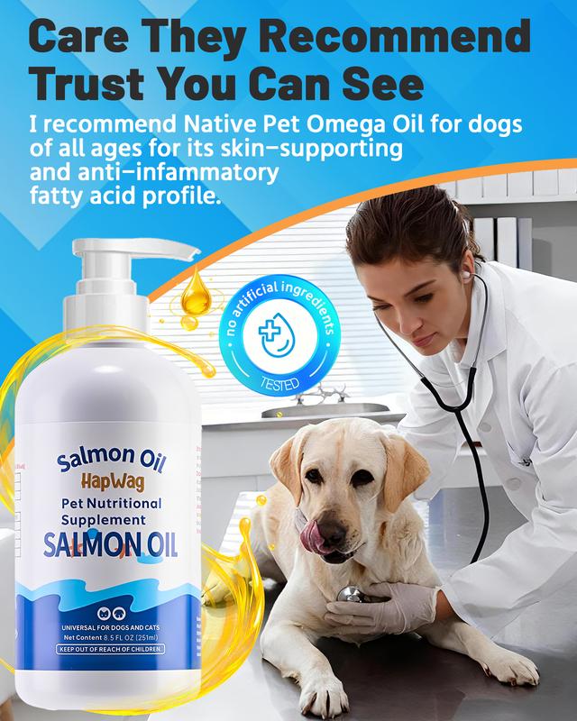 HAPWAG Anchovy Fish Oil with EPA & DHA, Omega-3 for Dogs & Cats, Supports Skin, Coat, Joint & Immunity