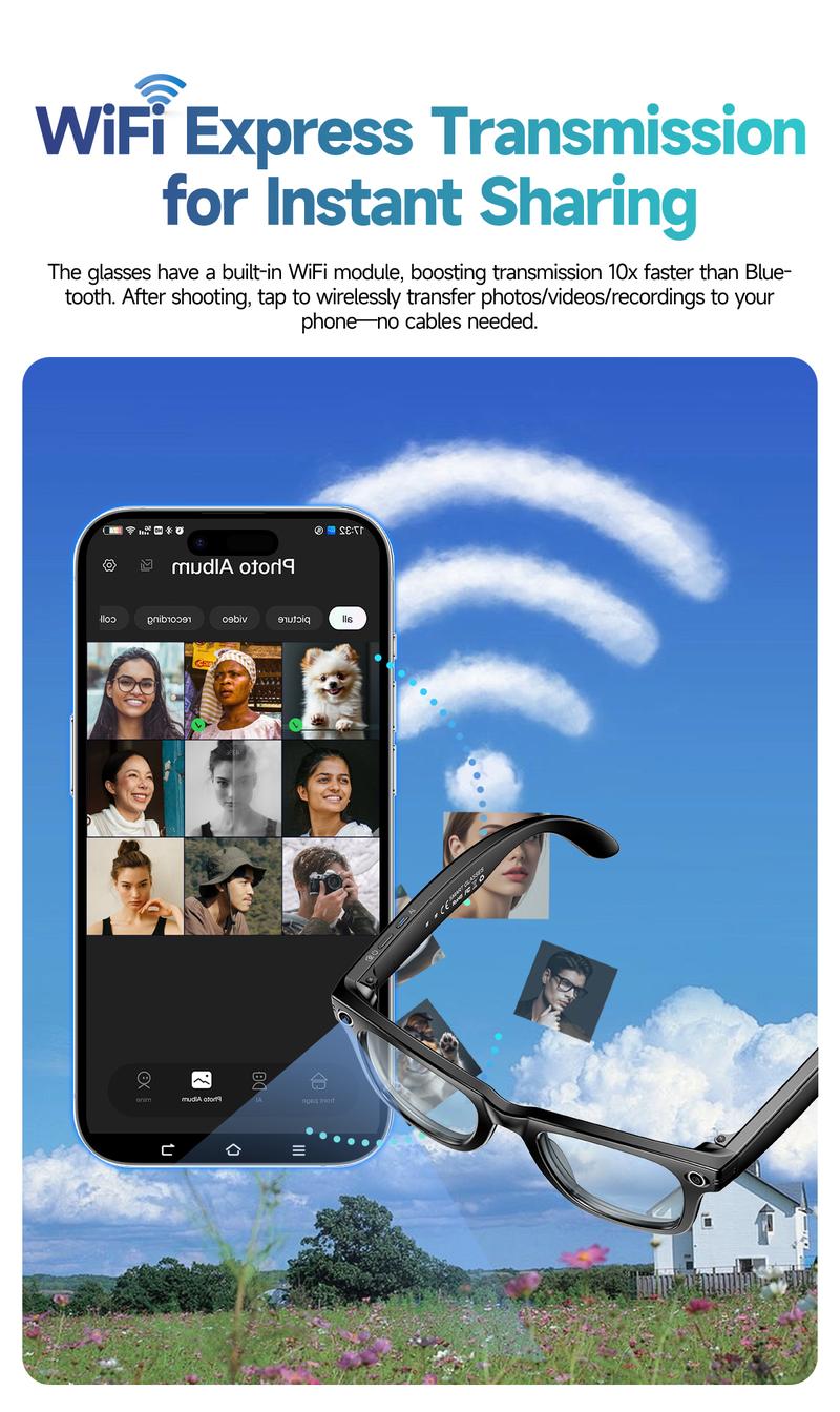 Smart AI Camera Glasses with 8MP Photochromic Lenses ,Button Touch Adjustment for Travel Outdoor Adventures Hands-Free Photography 160+Languages Real-Time Translation Bluetooth Wireless Wearable Video Recording UV Protection ,Black Friday & Cyber Monday Smart AI Camera Glasses with 8MP Photochromic Lenses ,Button Touch Adjustment for Travel Outdoor Adventures Hands-Free Photography 160+Languages Real-Time Translation Bluetooth Wireless Wearable Video Recording UV Protection ,Black Friday & Cyber Monday