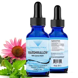 Absonutrix Marshmallow with Lemon Balm liquid supplement 390 mg, 4 Oz Liquid, 302 Servings, Made in USA, Quick Absorption, Quality Potent Ingredients, Non-GMO, GMP Certified,Marshmallow Liquid Extract
