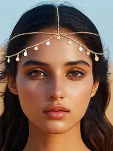 Elegant Vintage Wave Multi-layered Headband with Tassels, Pirate Costume Women Accessories, Perfect for Parties & Holidays, Women's Metal Hair Jewelry, Round Chain Design Hair Accessories, Tiaras