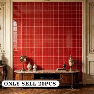 20pcs Self-Adhesive Waterproof Wall Decals, Marble Texture Backsplash Wallpaper for Living Room, Bedroom, Kitchen, Bathroom Decor