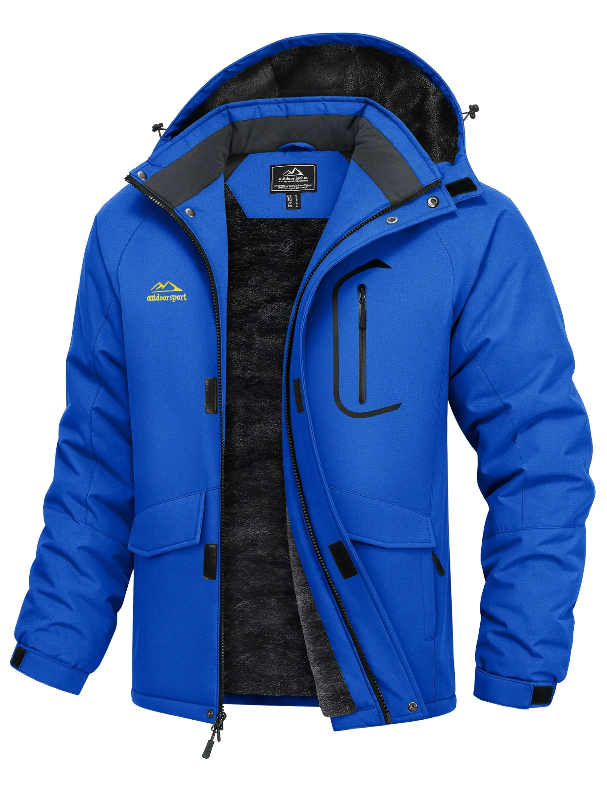 Men's Winter Ski Jacket Snow Waterproof Fleece Lined Warm Jackets Snowboard Parka Raincoat with 7 Pockets