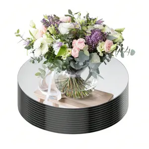 11.81 Inch Round Mirror Decorations, Table Centerpiece, Wedding Decoration, Baby Shower, Christmas Decor, 2mm Thick, Set of 3