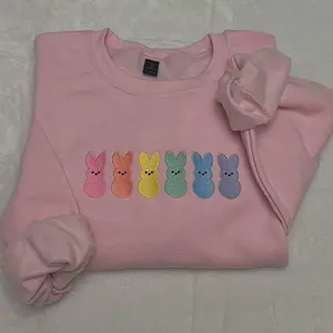 Easter embroidered sweatshirt/ Easter sweatshirt / Bunny Easter sweatshirt / Happy Easter embroidered sweatshirt