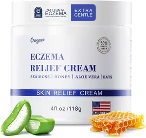 Eczema Relief Cream-Natural Honey Lotion for Dry，Ltchy & Lrritable Skin-Organic Hand & Body Eczema RElief-4oz