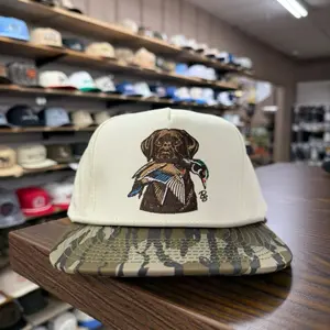 Chocolate Lab & Woodie Rope Hat - Cream/Bottomland