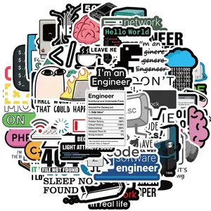 Programming Themed Sticker, 50pcs/set Program Sticker, Decorative Sticker for Laptop Computer Water Bottles Luggage, Office Supplies, Ornaments
