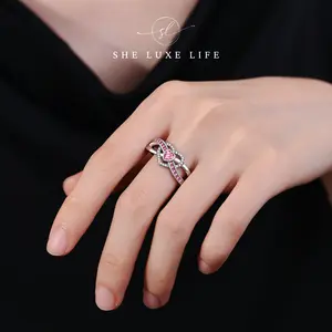 SheLuxeLife | Cross-border New Heart Ring – European and American Style, Fashionable Moissanite Diamond Ring, Gold, Adjustable,