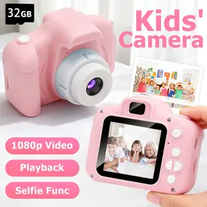 Digital Small Camera Cartoon Camera With 32GB Card, Photography and Videography Toys With Cute Sticker Effect, Gifts for Boys and Girls