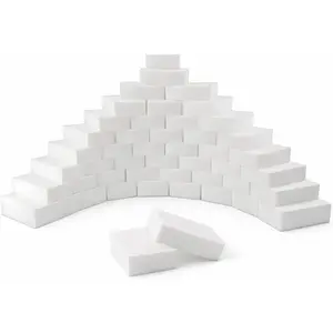100 Pack Non-Scratch Magic Cleaning Sponge Erasers, Bulk Melamine Foam Multi-Surface Cleaner Scrubber Pads for Household Wall Shoes Bathtub Bathroom Kitchen Cleaning