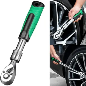 Industrial Grade Heavy Duty Full Set 72 Tooth Reinforced Extended Multi-Function Quick Adjustable Extendable Ratchet Wrench, Durable Tool for Mechanics