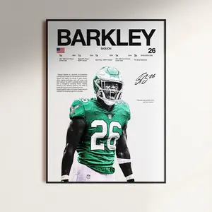 Saquon Barkley Poster,  Wall Print, Football   Poster Print, Sports Decor, Philadelphia Eagles Poster, Football Gift