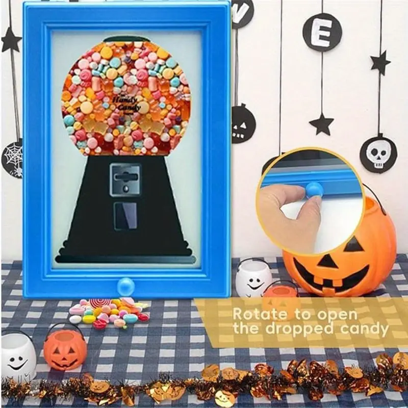 Modern Square Plastic Candy Dispenser, Gift Jar, Candy Containers, Manual Operation No Batteries Needed, Wall or Desktop Decor, Perfect Gift for Birthdays & Parties