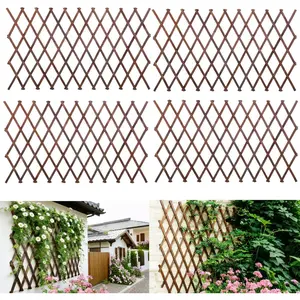 4 count Expandable Garden Trellis, 38" x 89" Thickened Large Wooden Lattice Panel Lattice Trellis for Climbing  Outdoor Ivy Vine Rose Clematis for Garden Fence Wall Patio Room Decor (4)