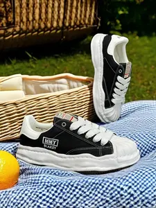 Unisex High-Top Sneakers, & Canvas Patchwork Design, Casual All-Season Sports Shoes, Rubber Sole Textile Upper, Trainer