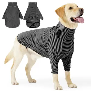 Doggy Four Seasons Sleepwear, Indoor Home Clothing High Neck Leg Warm Striped Sportswear, Universal Size Fabric Pet Supplies