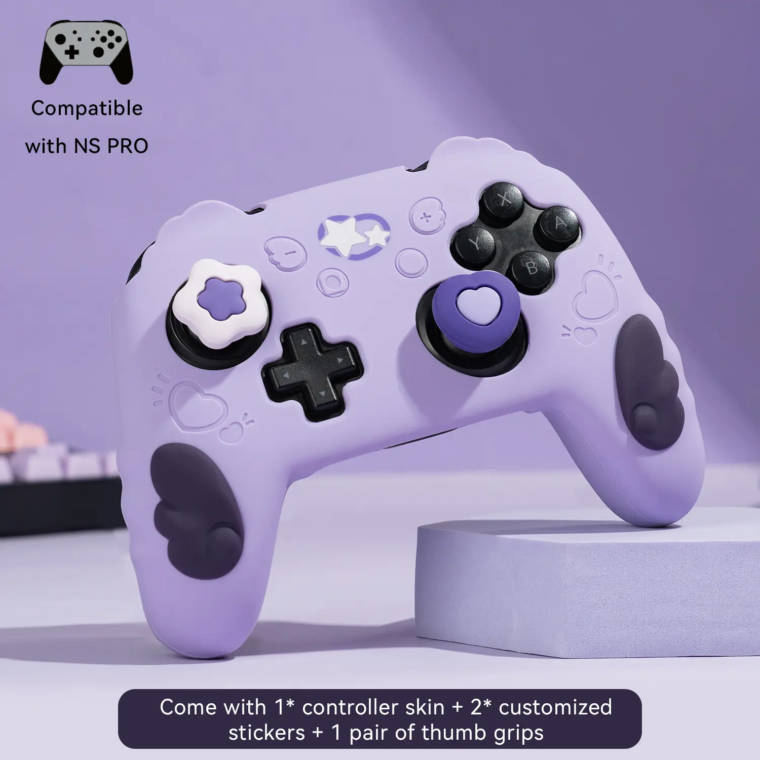 GeekShare Chic Novelty Neutral Star Wings Skin for NS Pro Wireless Controller - 1 Controller Skin, Video Game Console Accessory, Gaming Tech Peripheral