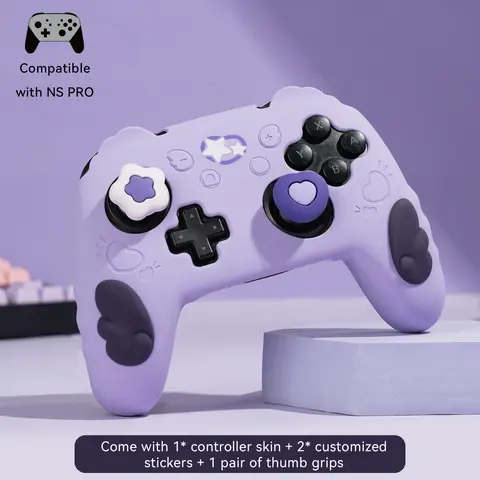 GeekShare Leather Star Wings Controller Skin for NS Pro Wireless Handle - 1 Accessory, Gaming Items, Game Peripherals, Video Game Console Add-on