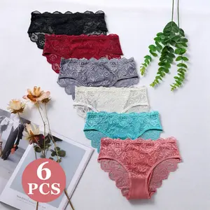 women's lace panties,sexy mid-rise,elasticwaist,semi-transparent floral print,exquisite hollow-out&wavy edges,skin-friendly&comfortable,minimalist.ldeal for matching women's wearweddings,sports and as a great holidaygift. bikini underwear