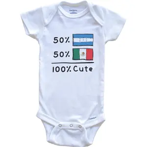 50% Honduran Plus 50% Mexican Equals 100% Cute Honduras Mexico Flags Baby Bodysuit
