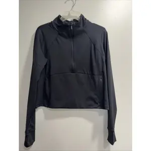 Women's 1/2 Zip Jacket - All in Motion Black XL Thumb Holes NWT 27437