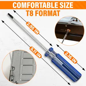 T8 Torx Screwdriver - Good for DIY, Controllers & Electronics - Non-Slip Handle, Strong Metal Torx T8 Screwdriver 5.11" |   Anti-Shock Handle |   TR8 Quality Magnetic Head for Precision 4-inch nut driver