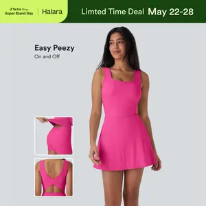 Halara SoftlyZero Airy U Neck 2-in-1 Pocket Mini Cool Touch Dance Active Dress-Easy Peezy #SwimWeek