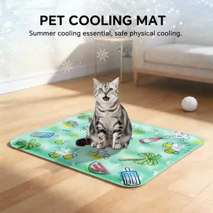 Water-cooled pet cooling pad: Can be filled with water for physical cooling, no electricity required. Foldable and reusable pet sleeping pad, a breathable summer pad for dogs and cats, suitable for indoor, outdoor, car travel and rest.
