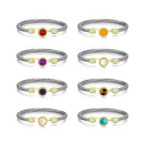 Mytys Energy Natural Stone Couple Bracelets Stack Fashion Artificial Gemstone Jewelry Beauty Day Gift For Women Men