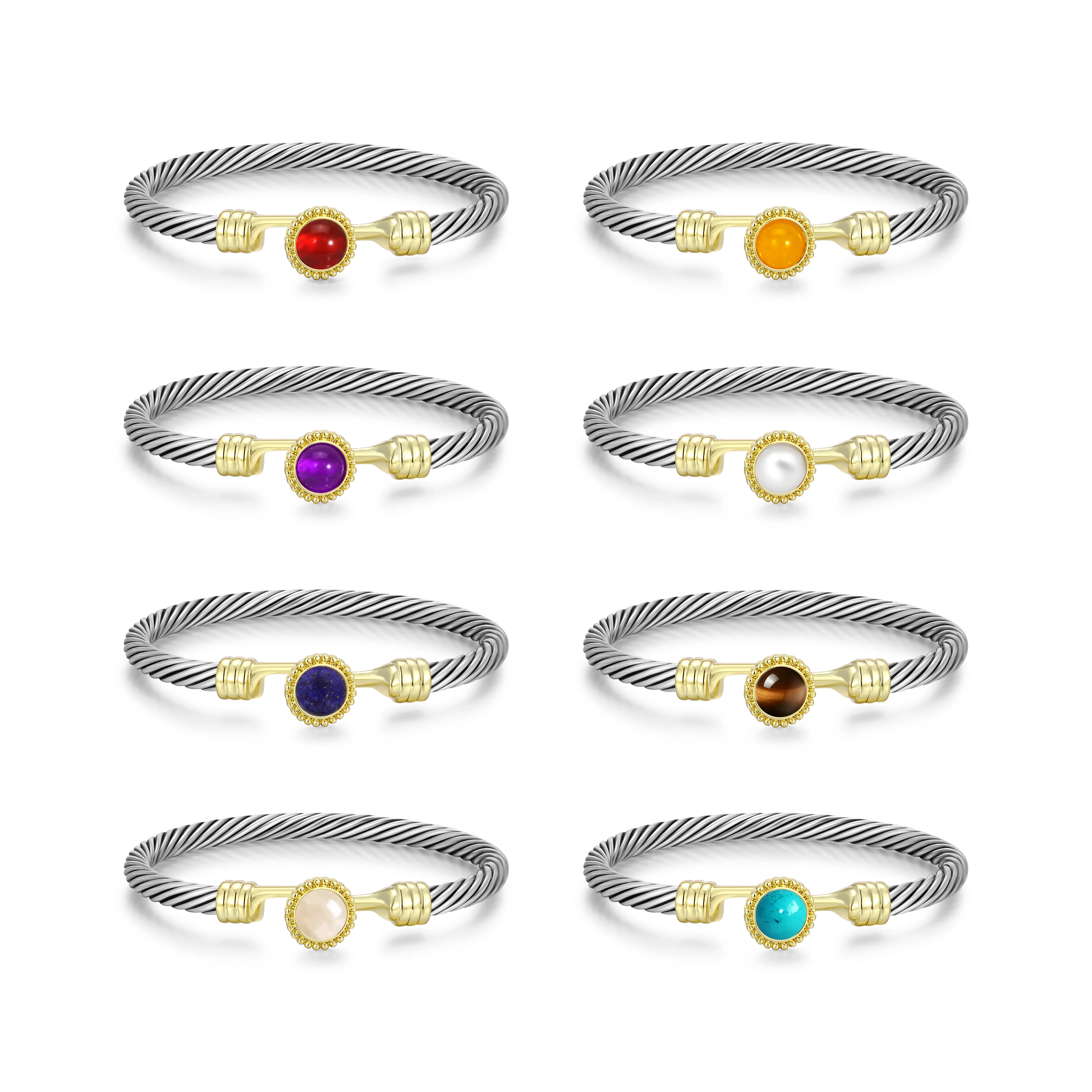 Mytys Energy Natural Stone Couple Bracelets Stack Fashion Artificial Gemstone Jewelry Beauty Day Gift For Women Men