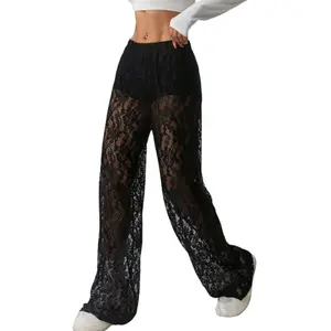 Black Lace Sheer Long Pants
