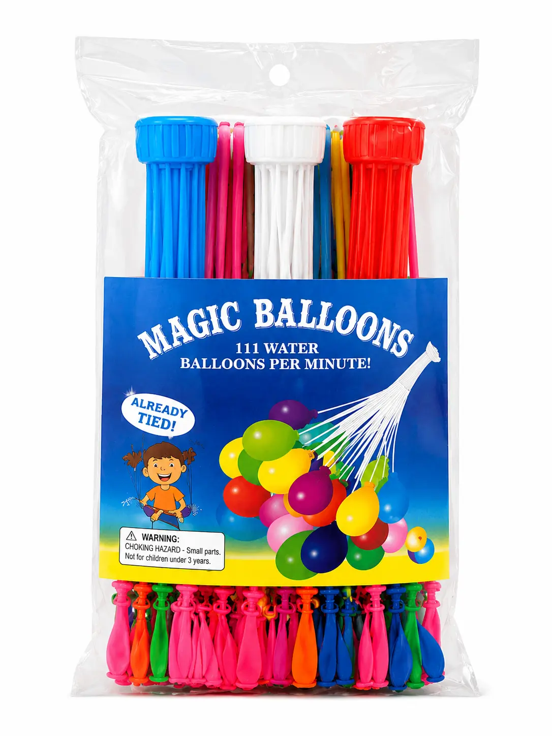 Magic Water Balloons Kit – 111 Self-Tying Water Balloons with Fill Nozzles for Summer Outdoor Fun