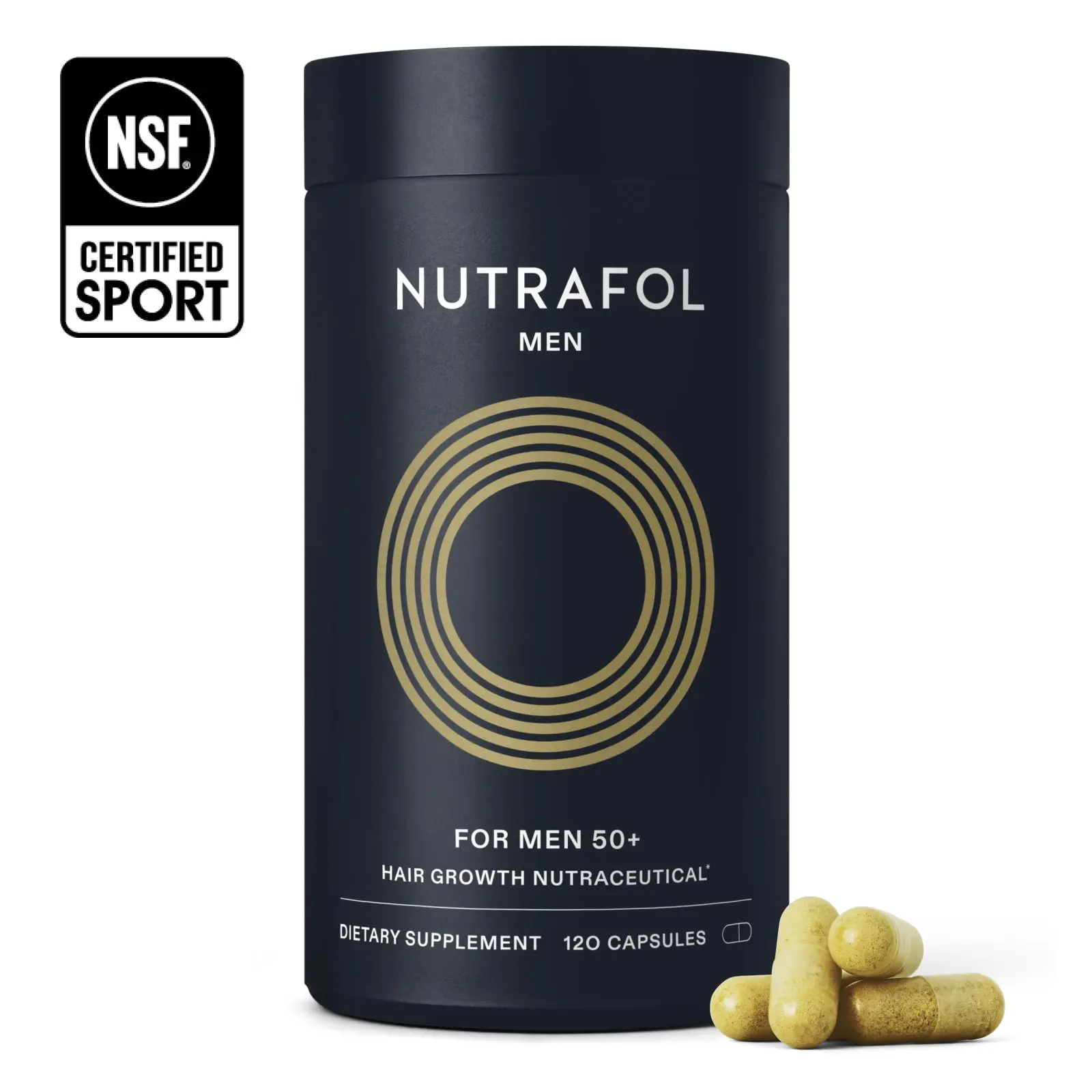 Nutrafol Men 50+ Hair Growth Supplements, Ages 50 and Up, Clinically Tested for Visibly Thicker Hair and Scalp Coverage, #1 Dermatologist-Recommended Hair Growth Supplement Brand - 1 Month Supply