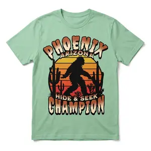 Unisex Graphic T-Shirt with Arizona Hide & Seek Champion Print, Short Sleeve Top in Soft Ring-Spun Cotton, Relaxed Fit, Tshirt, Shortsleeve