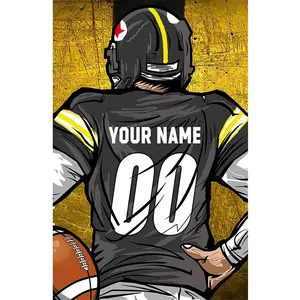 1PCS Personalized Pittsburgh Steelers Football Player Diamond Painting Kit Custom Name Number 5D DIY Rhine
