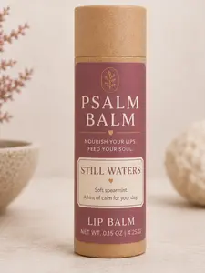 Psalm Balm Still Waters Luxury Hydrating Lip Balm, Soft Spearmint Flavor, Daily Scripture QR Code, Premium Beauty & Personal Care Lip Treatment