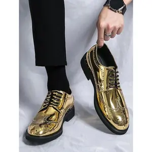 Men's Business Formal Lace Up Dress Shoes, Fashionable Vintage Pointed Toe Shoes for Party, Daily Clothing Decor for Men