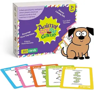 Card Game for Kids,60 Cards,Animal Sounds Theme Fast-Paced Matching Games for Toddlers 3+,Interactive Learning Playing Cards, Fun Family and Educational Game,3-8 Players
