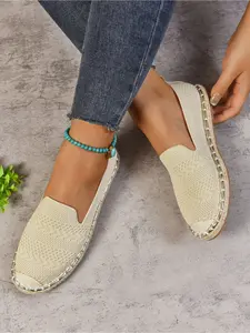 2026 New Spring Espadrille Platform Shoes for Women, Breathable Knit Slip-On Casual Sneakers