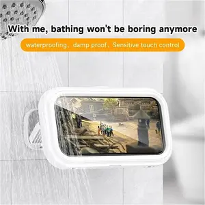 All-round waterproof cell phone holder,"480° rotating shower phone holder with waterproof case, compatible with 4" to 7" phones. Full touchscreen functionality for easy use in the shower. Wall-mounted for convenience and security."