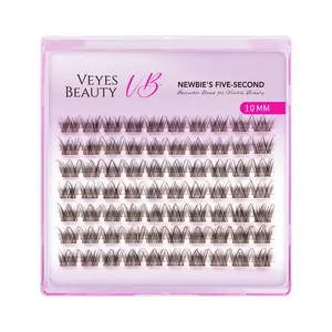VEYESBEAUTY LuxeBold Brown Lash Cluster Single Length Invisible Band Wispy Lightweight Softness Weightless Makeup Eyelash Extensions